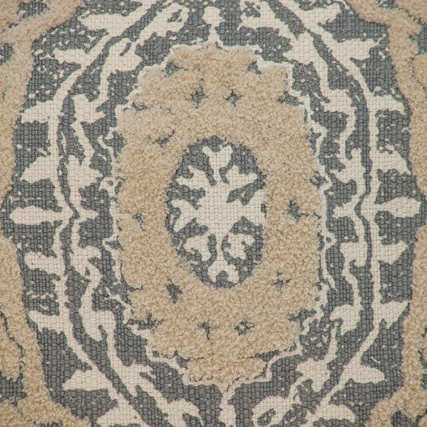 Boho Garland Beige and Gray Decorative Accent Pillow - Image 9