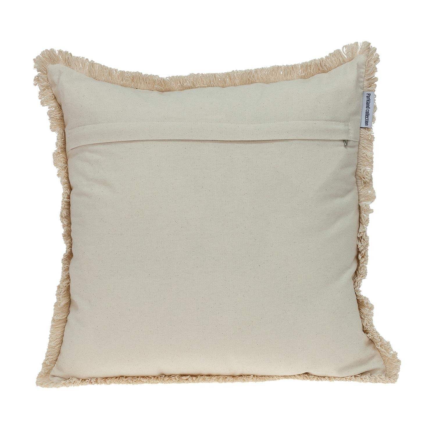 Boho Garland Beige and Navy Blue Decorative Accent Pillow - Image 4