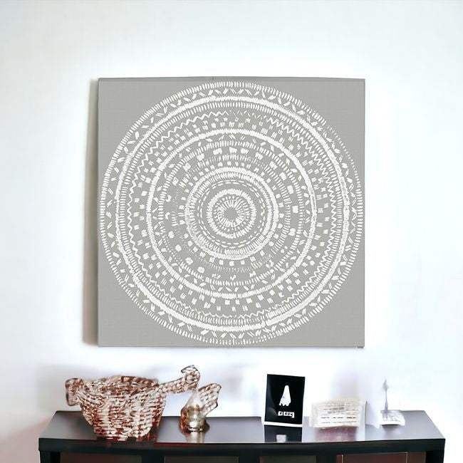 Boho White Mandala Unframed Print Wall Art - Image 4