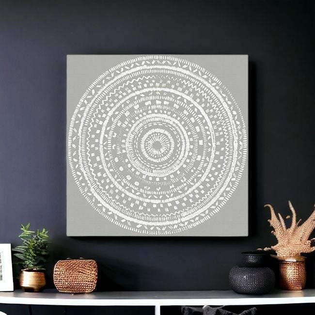 Boho White Mandala Unframed Print Wall Art - Image 7