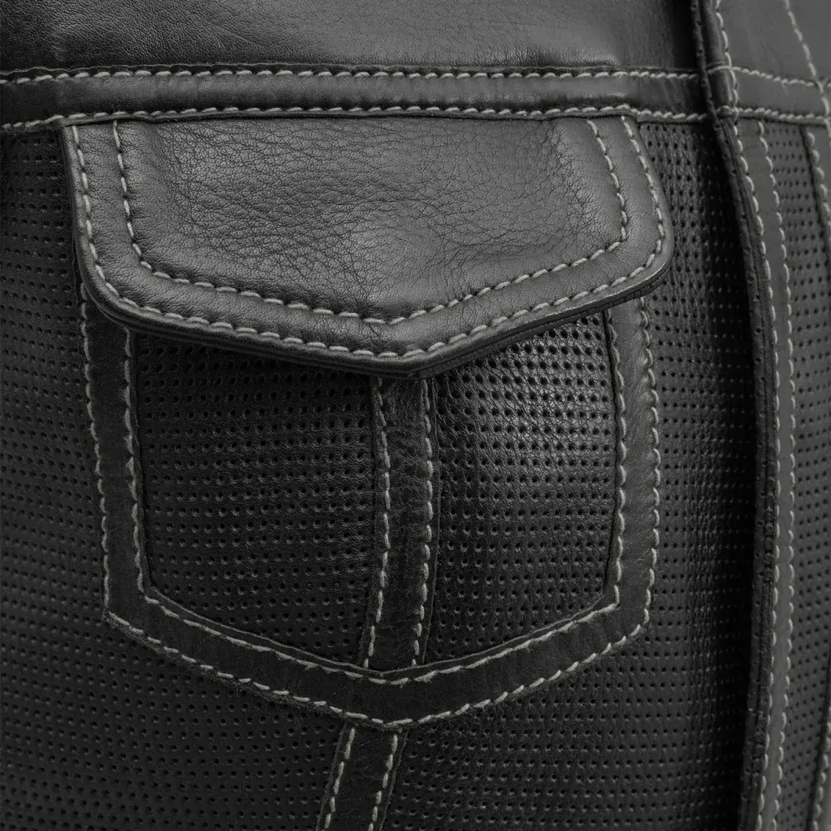Bonnie Perforated Women's Motorcycle Leather Vest - Image 13