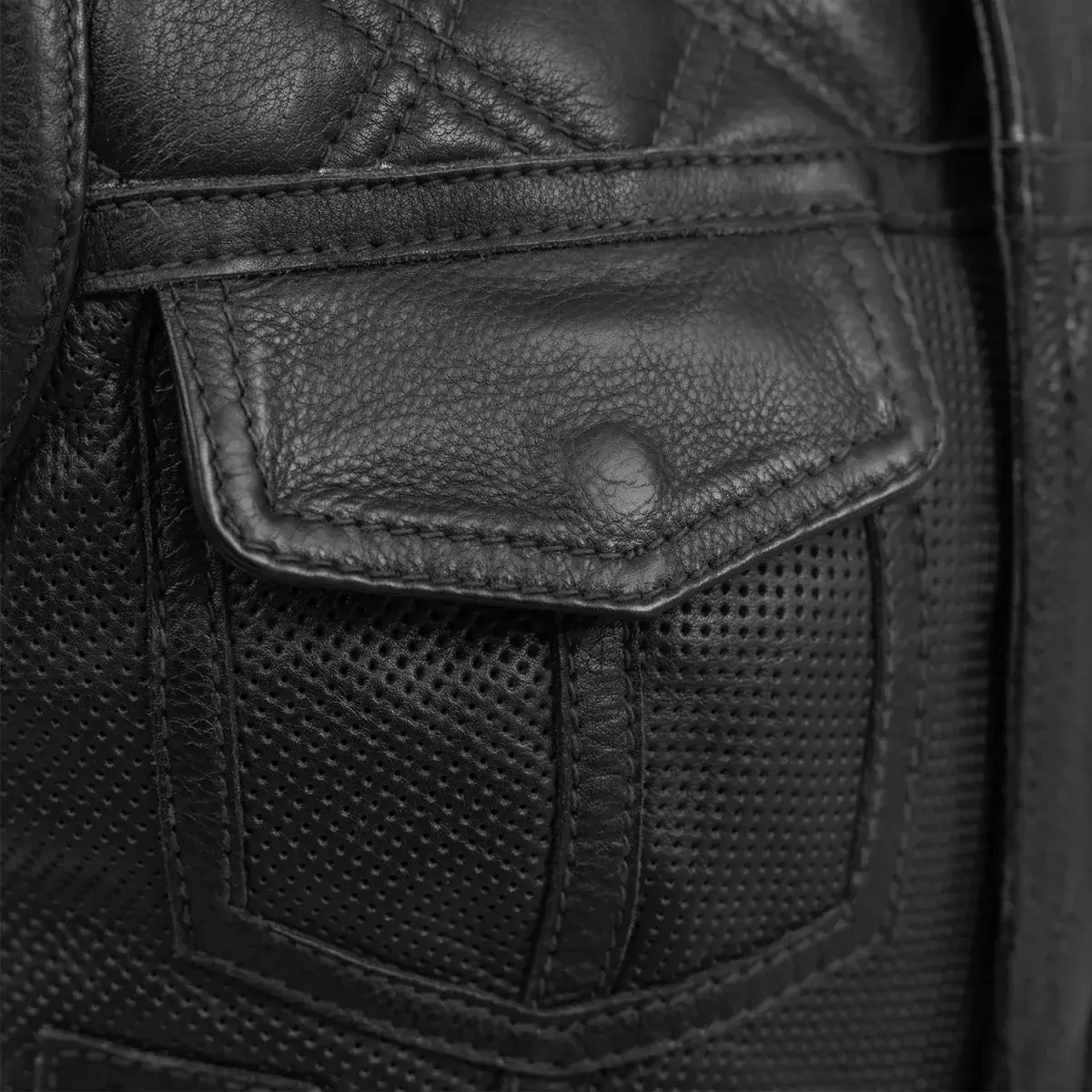 Bonnie Perforated Women's Motorcycle Leather Vest - Image 4