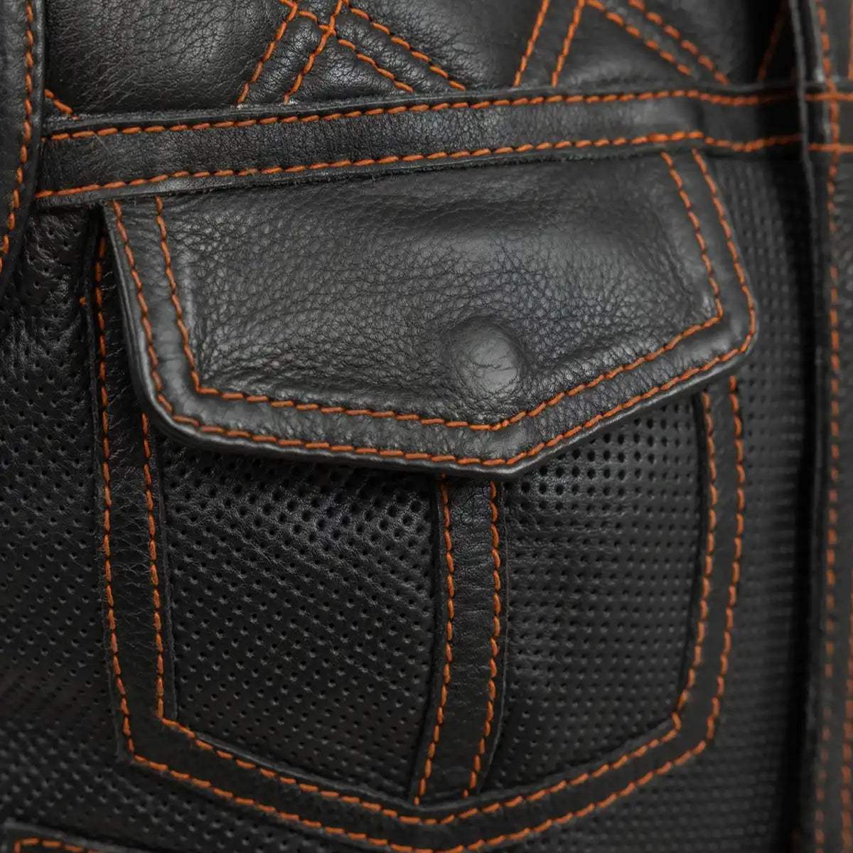 Bonnie Perforated Women's Motorcycle Leather Vest - Image 9