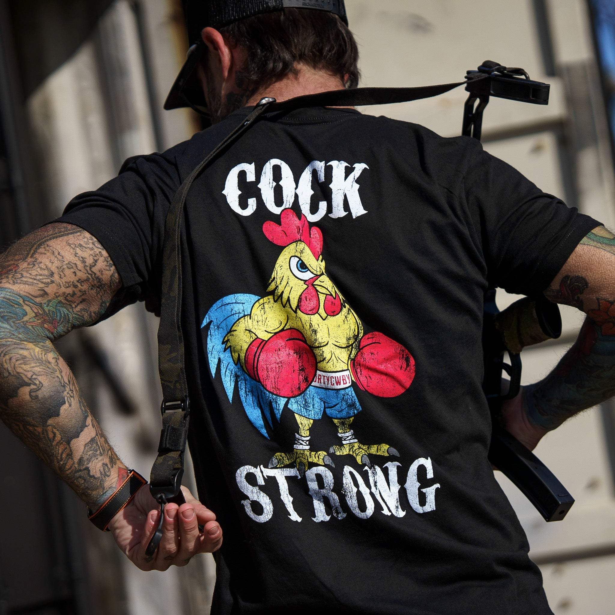 Boxing Chicken Strong Men's T-Shirt - Image 7