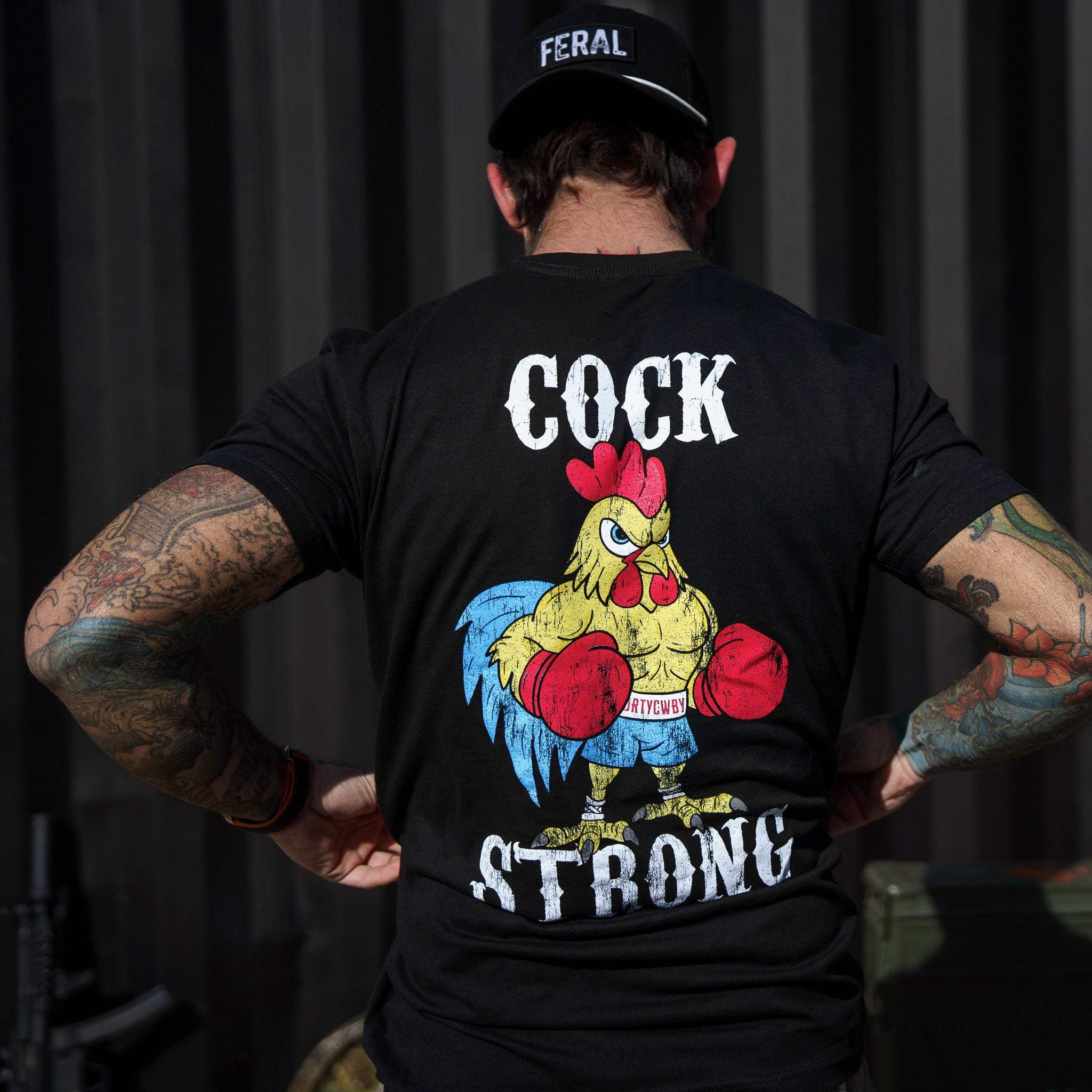 Boxing Chicken Strong Men's T-Shirt - Image 9