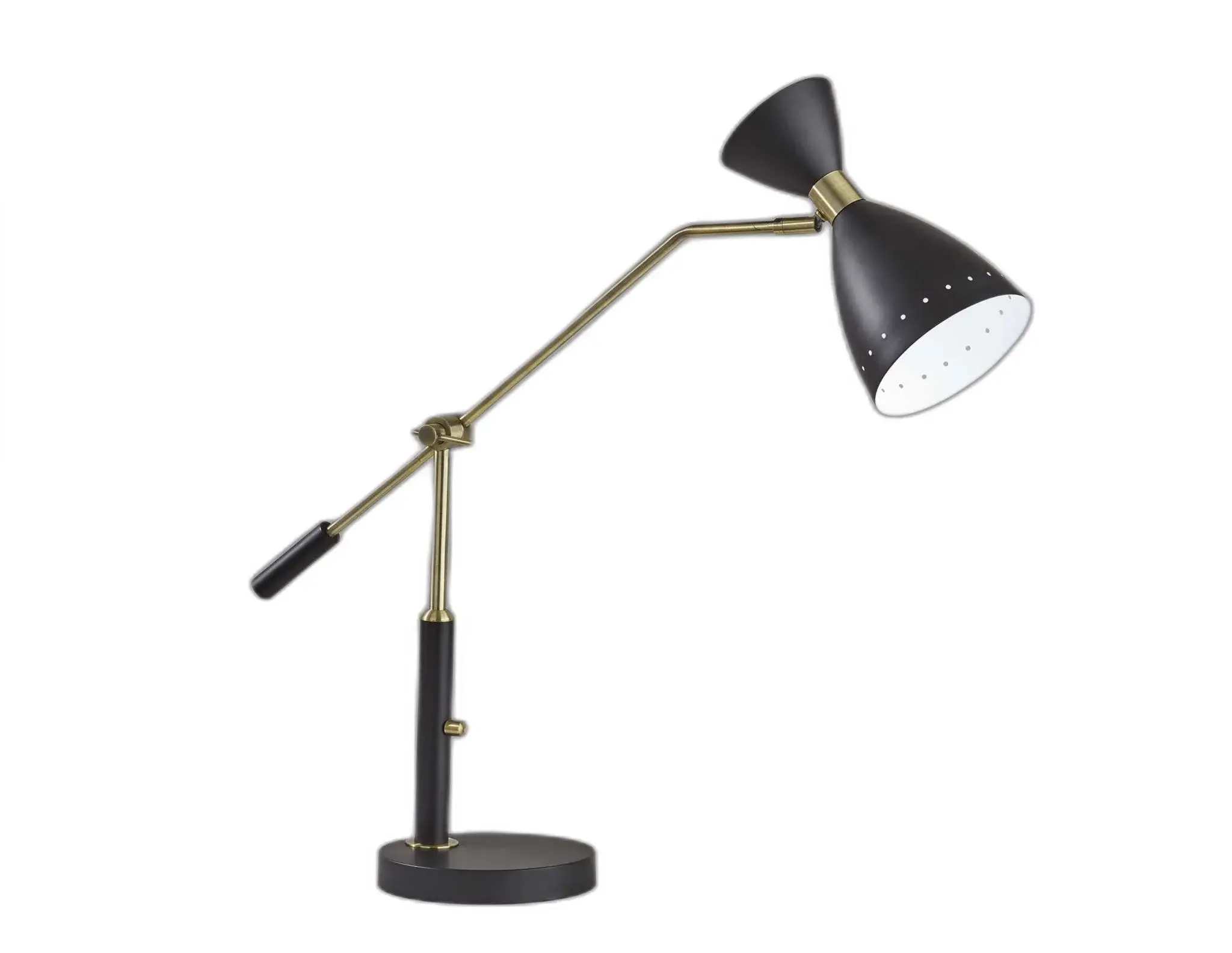 Brass Cinch Black Metal Adjustable Desk Lamp - Image 3