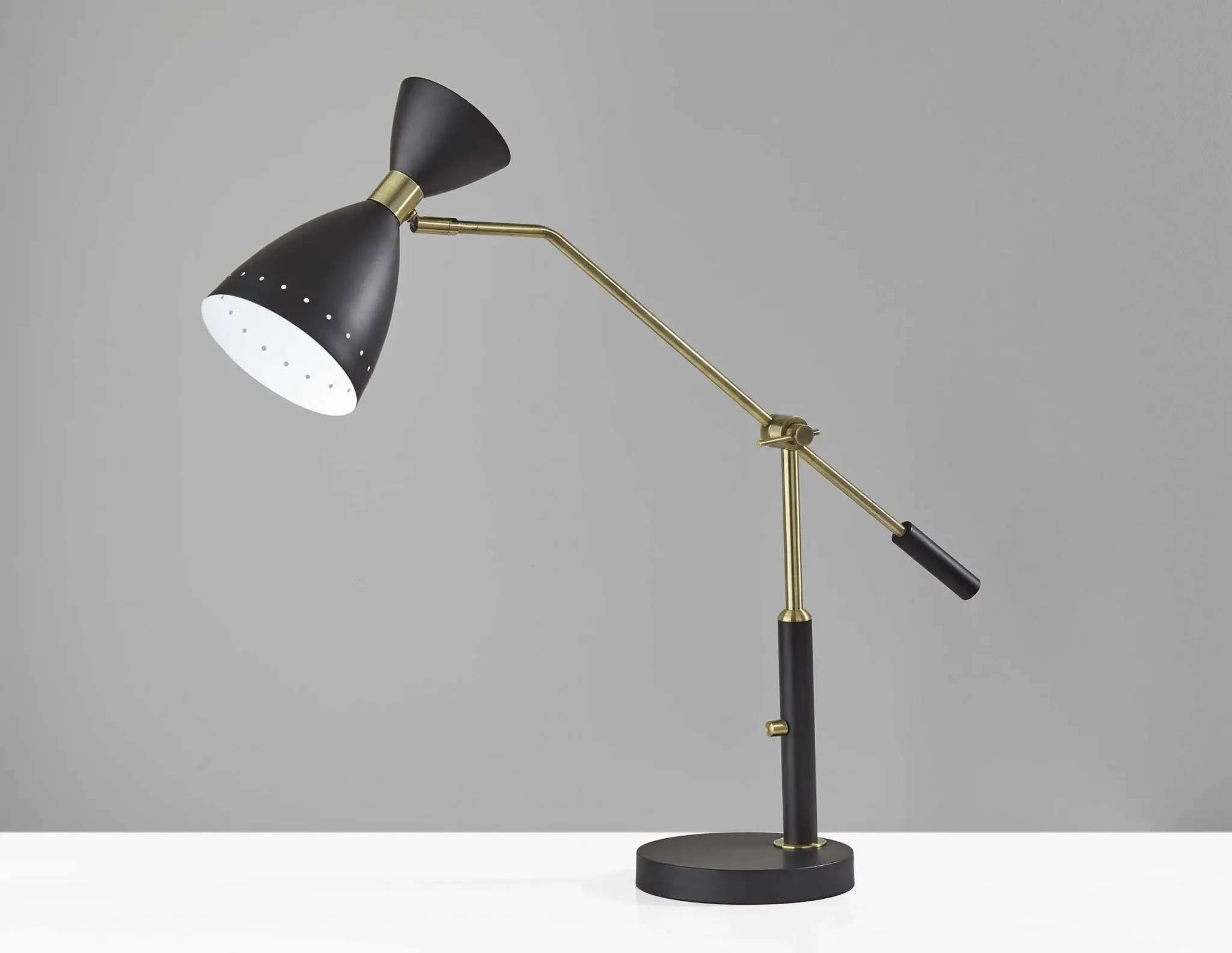 Brass Cinch Black Metal Adjustable Desk Lamp - Image 4