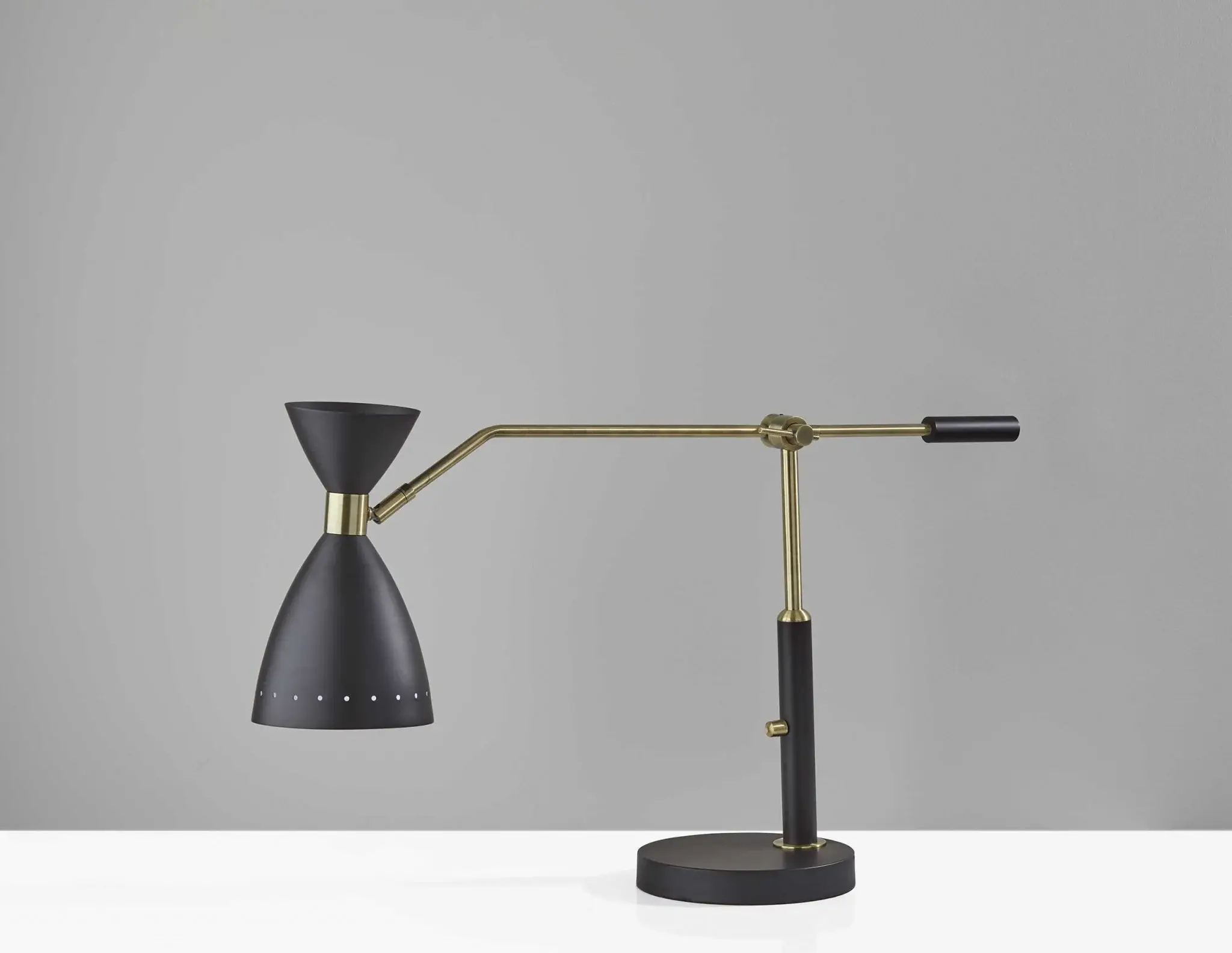 Brass Cinch Black Metal Adjustable Desk Lamp - Image 8