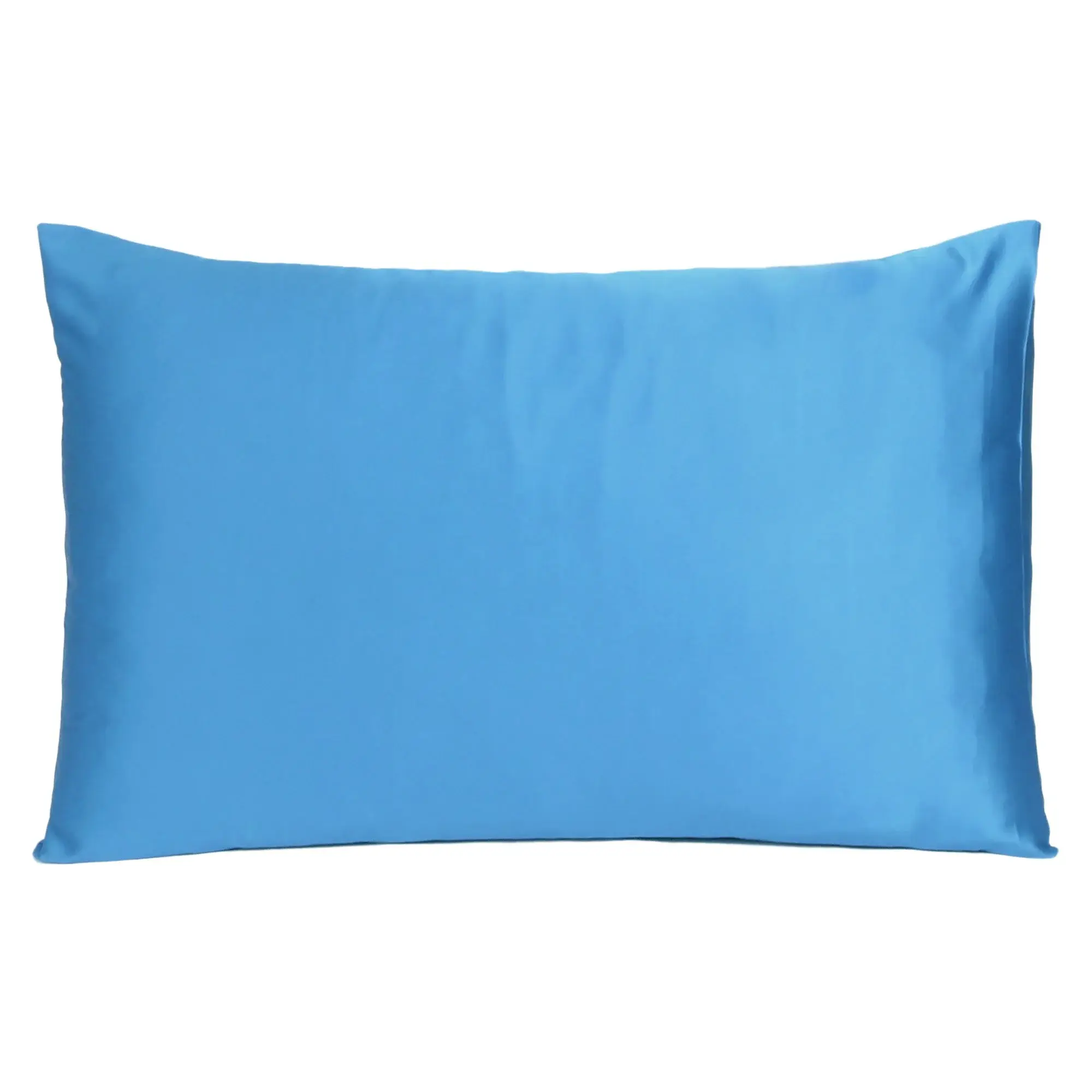 Bright Blue Dreamy Set Of 2 Silky Satin Queen Pillowcases - Image 2