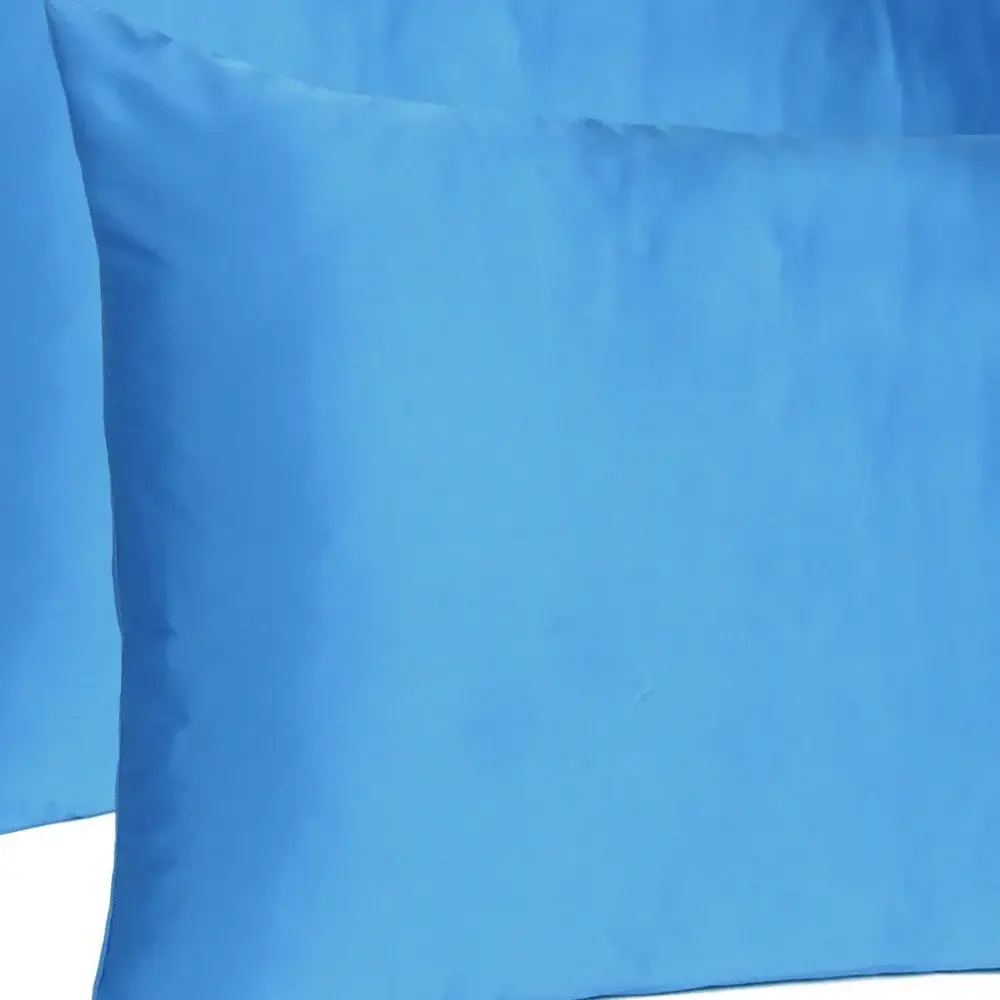 Bright Blue Dreamy Set Of 2 Silky Satin Queen Pillowcases - Image 6