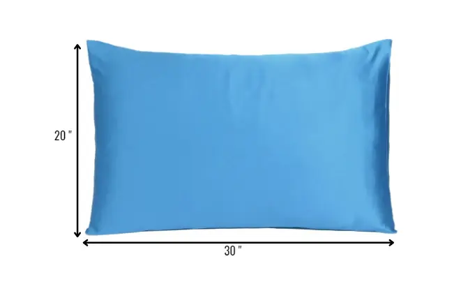 Bright Blue Dreamy Set Of 2 Silky Satin Queen Pillowcases - Image 8