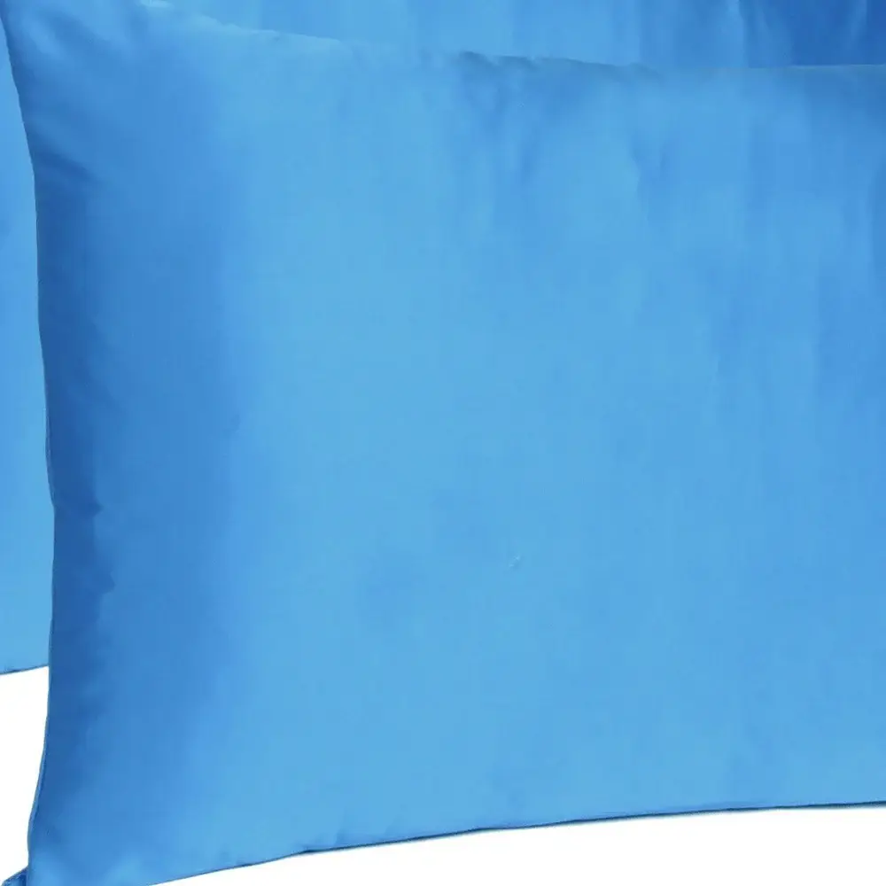 Bright Blue Dreamy Set Of 2 Silky Satin Standard Pillowcases - Image 6
