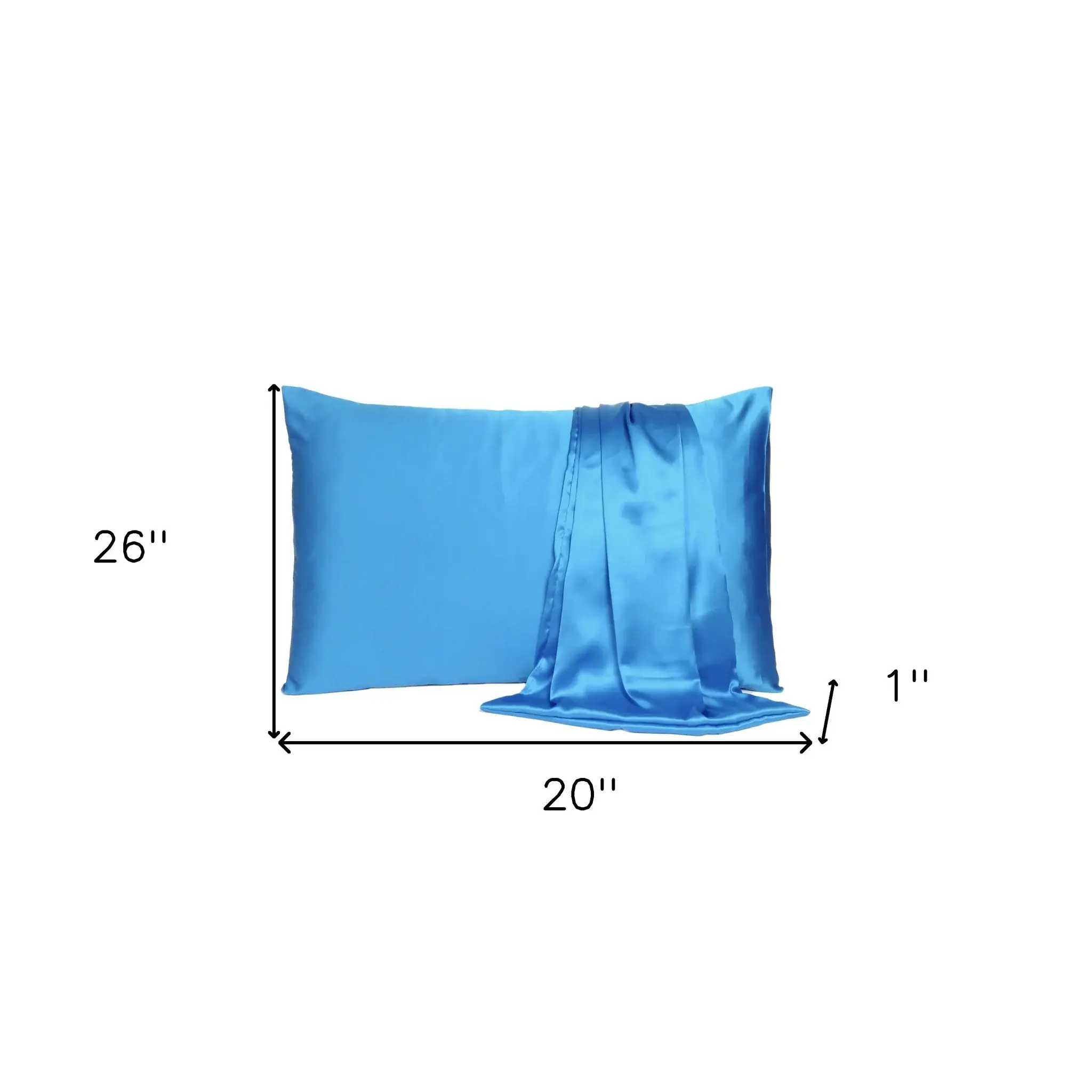 Bright Blue Dreamy Set Of 2 Silky Satin Standard Pillowcases - Image 8