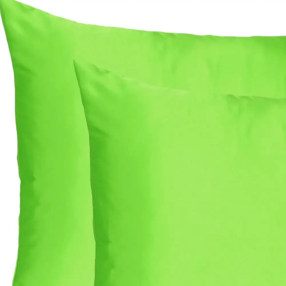 Bright Green Dreamy Set Of 2 Silky Satin King Pillowcases - Image 6
