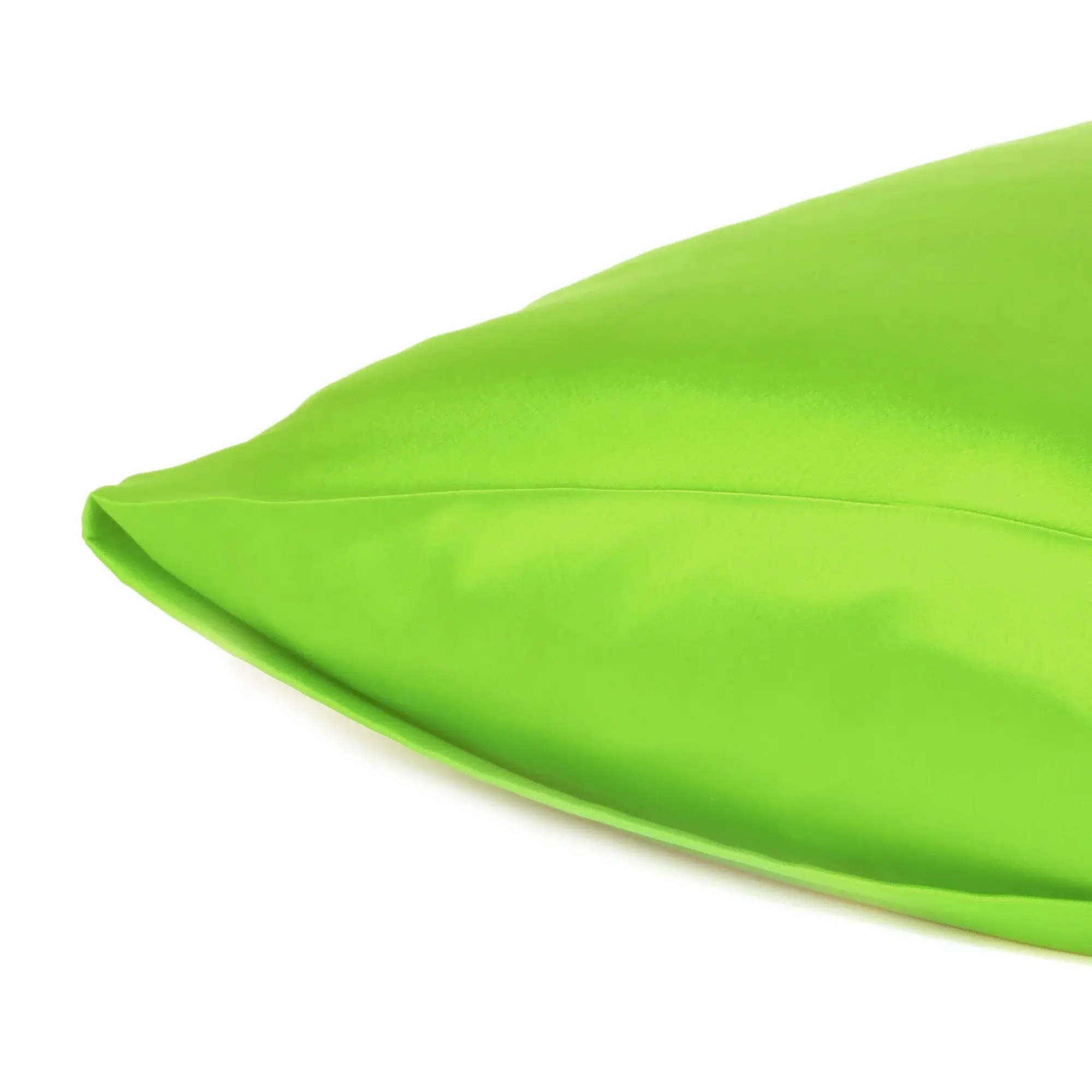 Bright Green Dreamy Set Of 2 Silky Satin Queen Pillowcases - Image 5