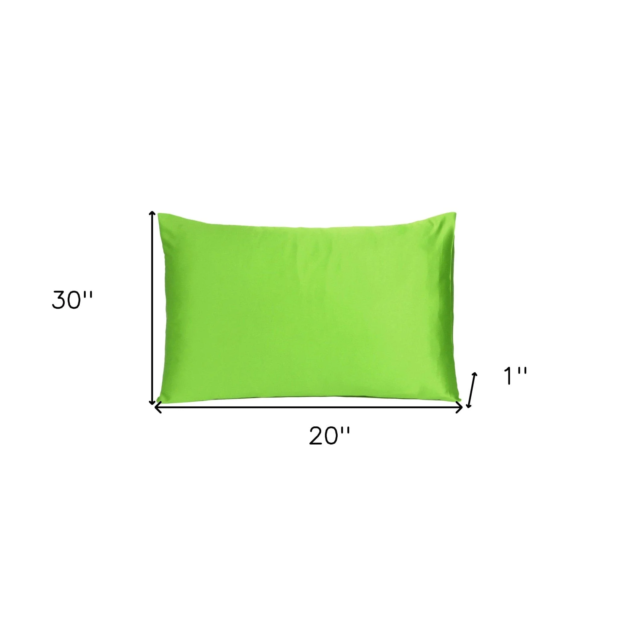 Bright Green Dreamy Set Of 2 Silky Satin Queen Pillowcases - Image 7