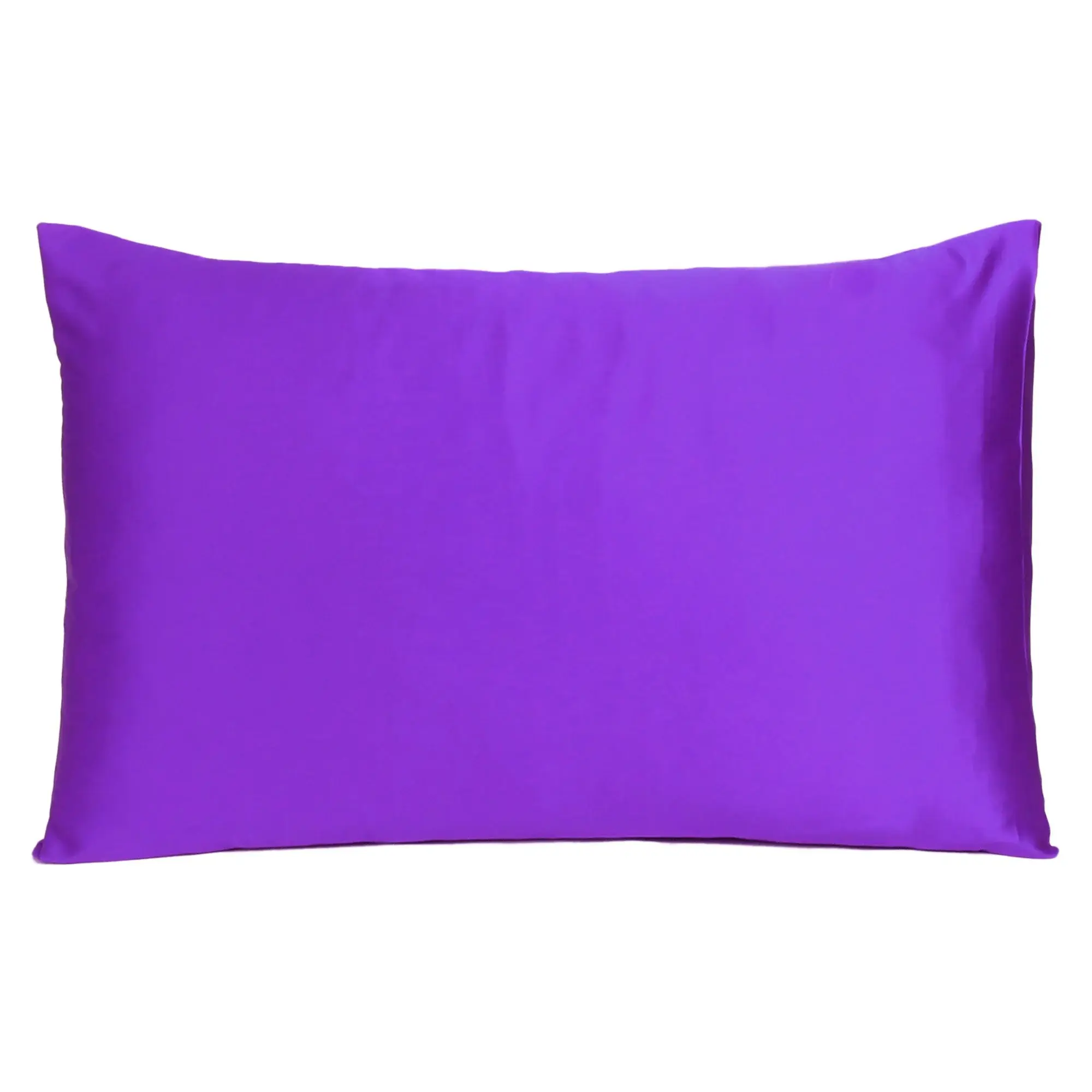 Bright Purple Dreamy Set Of 2 Silky Satin Queen Pillowcases - Image 2