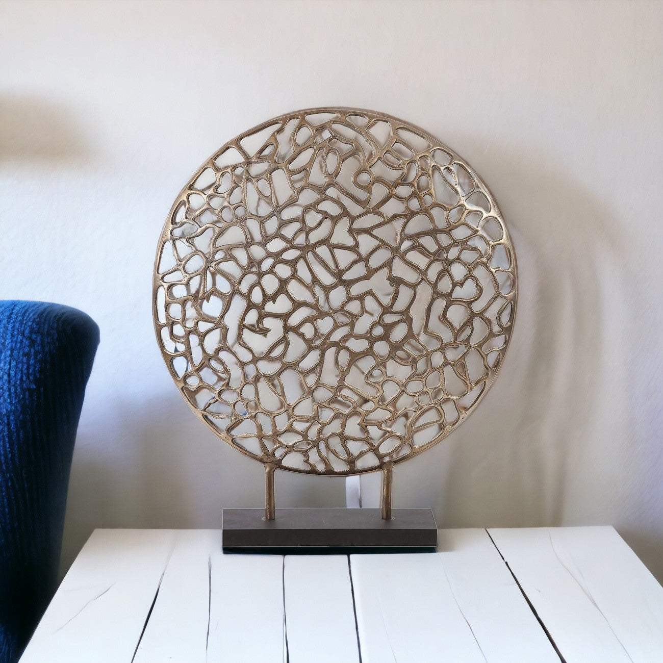 Bronze and Black Abstract Coral Sculpture - Image 2