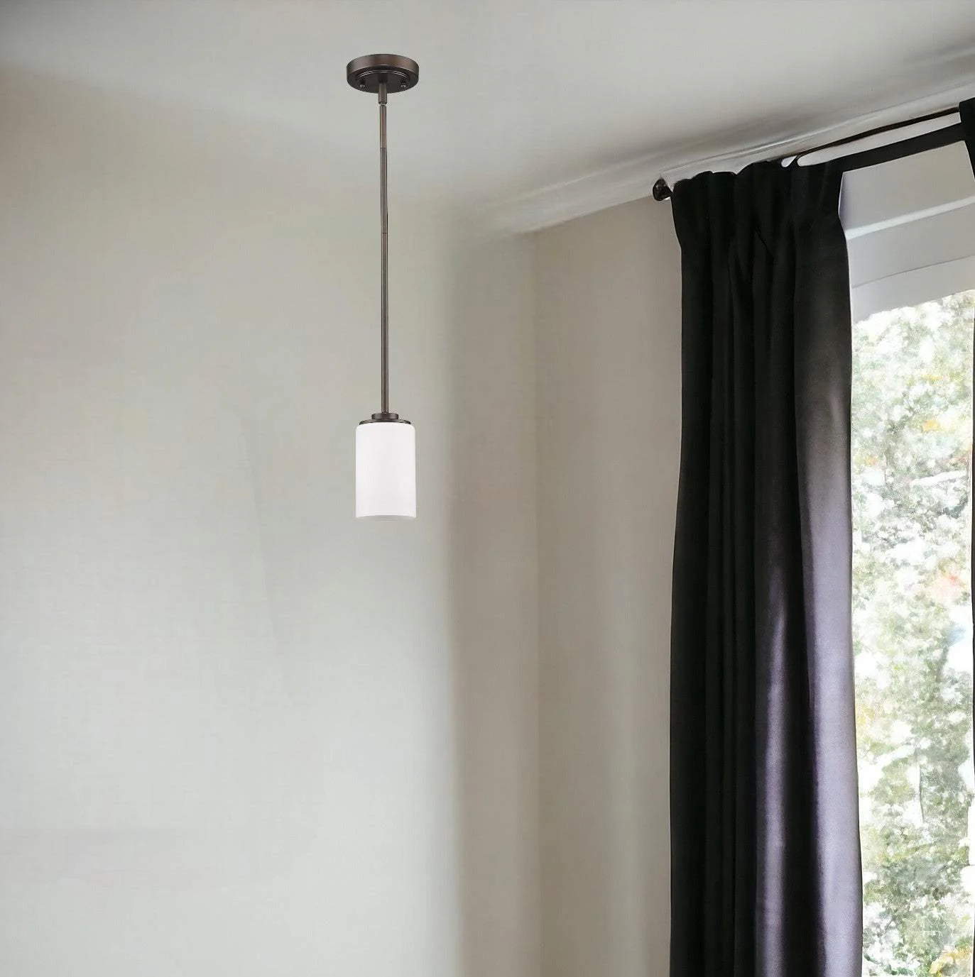 Bronze Frosted Glass Hanging Light - Image 2