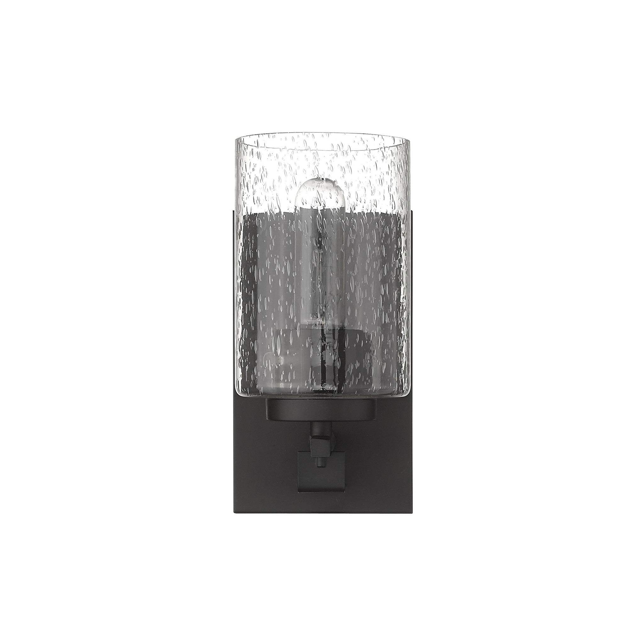 Bronze Metal and Textured Glass Wall Sconce - Image 3