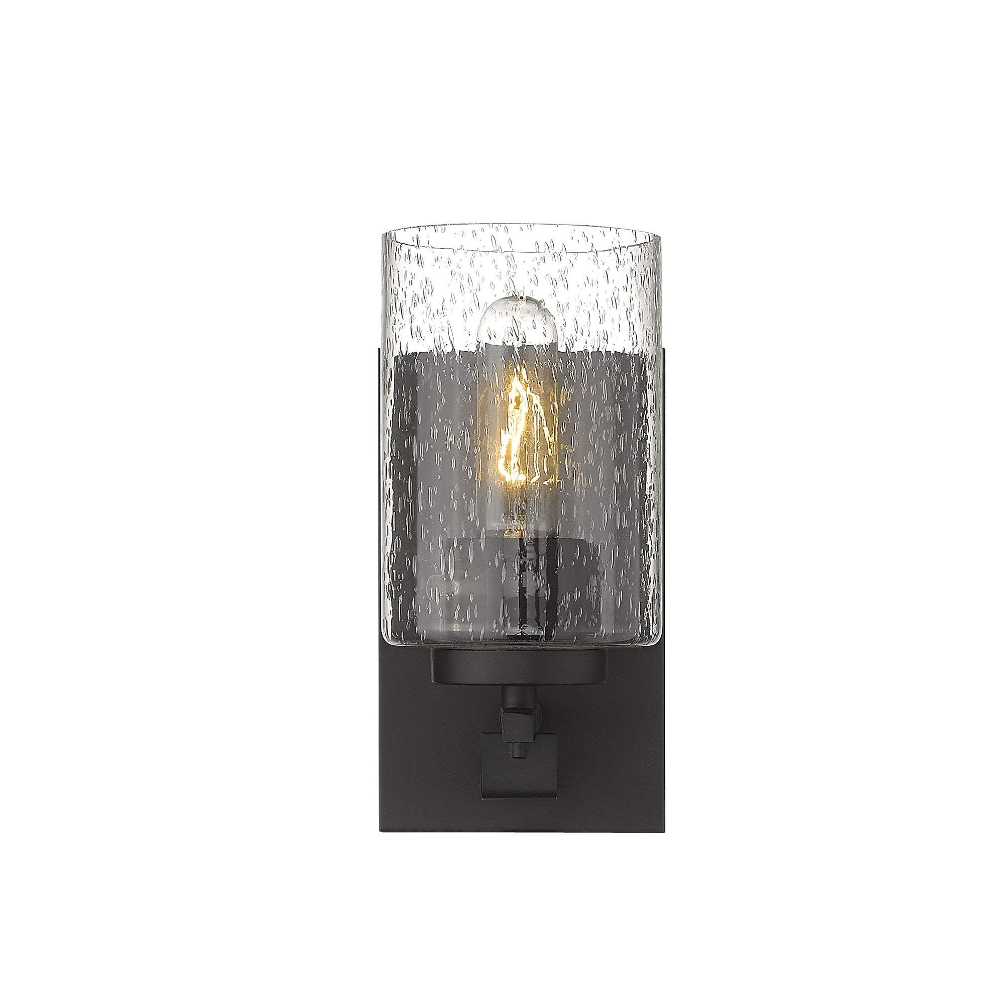 Bronze Metal and Textured Glass Wall Sconce - Image 4