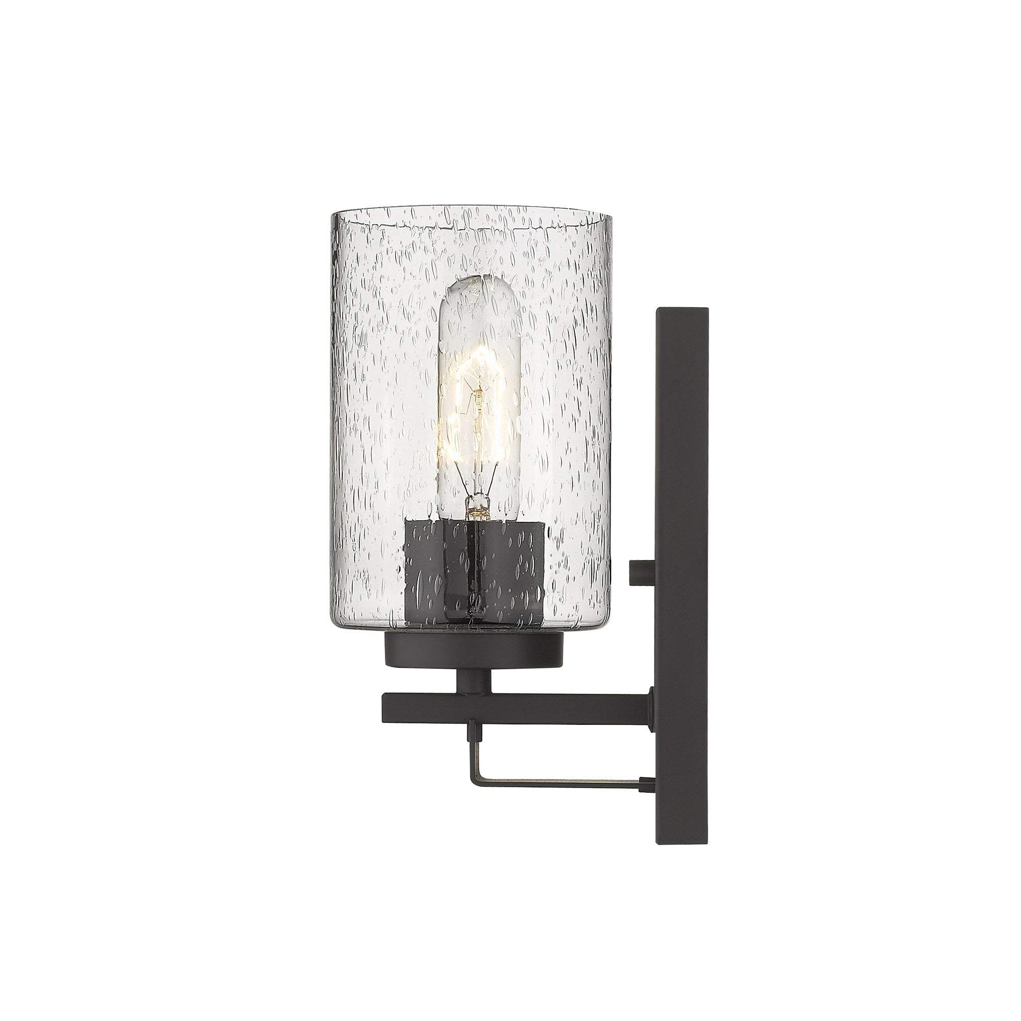 Bronze Metal and Textured Glass Wall Sconce - Image 5