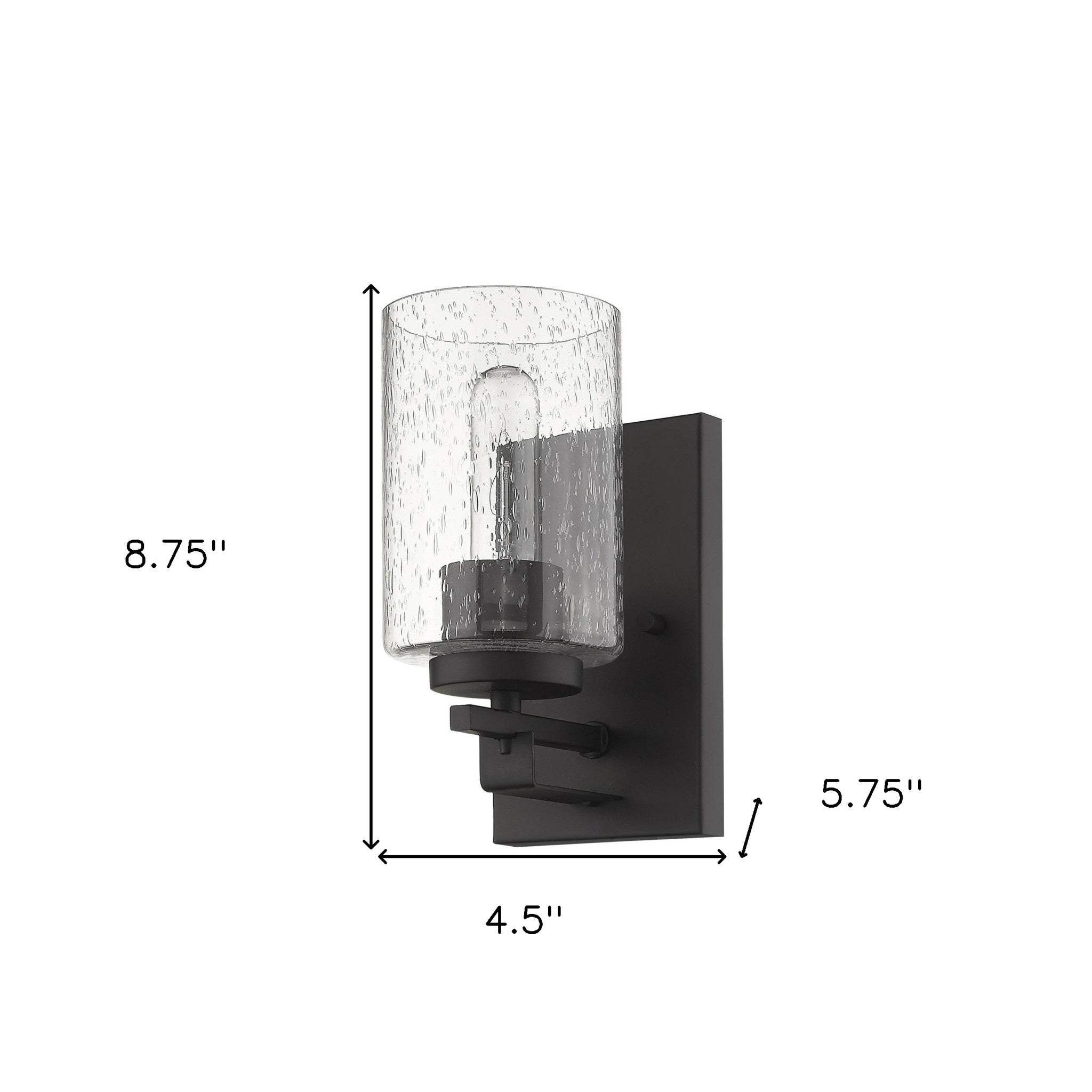Bronze Metal and Textured Glass Wall Sconce - Image 6