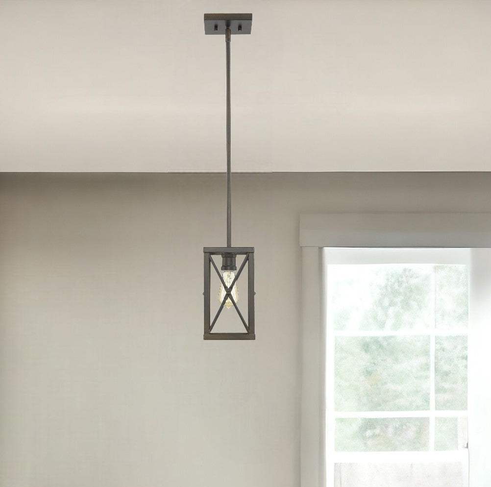 Bronze Metal Geometric Mini Pendant Hanging Light - Image 2