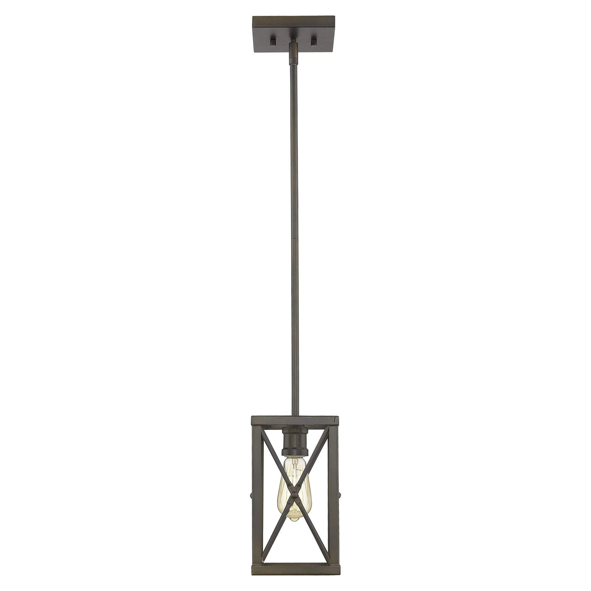 Bronze Metal Geometric Mini Pendant Hanging Light - Image 4