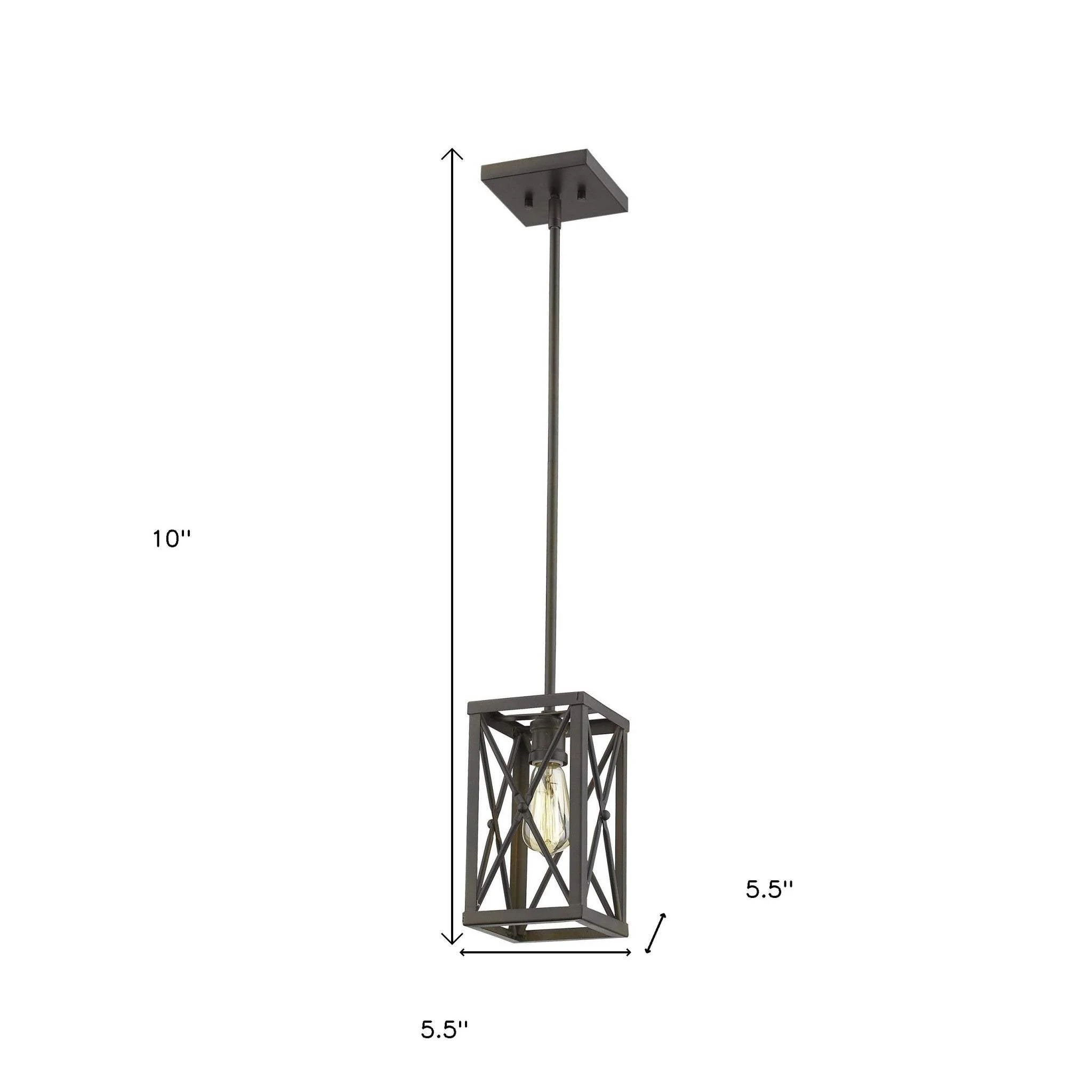 Bronze Metal Geometric Mini Pendant Hanging Light - Image 5
