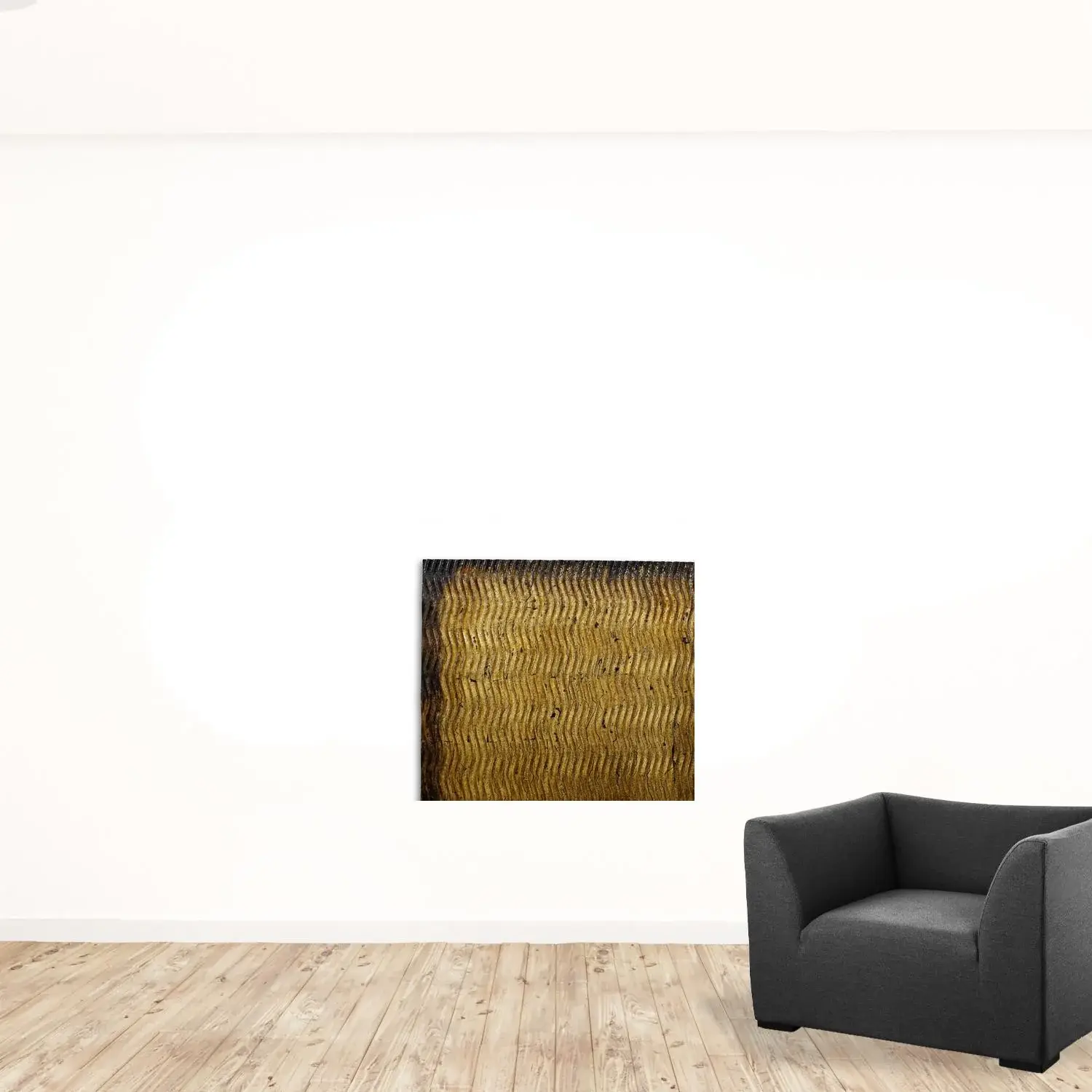 Bronze Metallic Ridge Wood Wall Art - Image 3