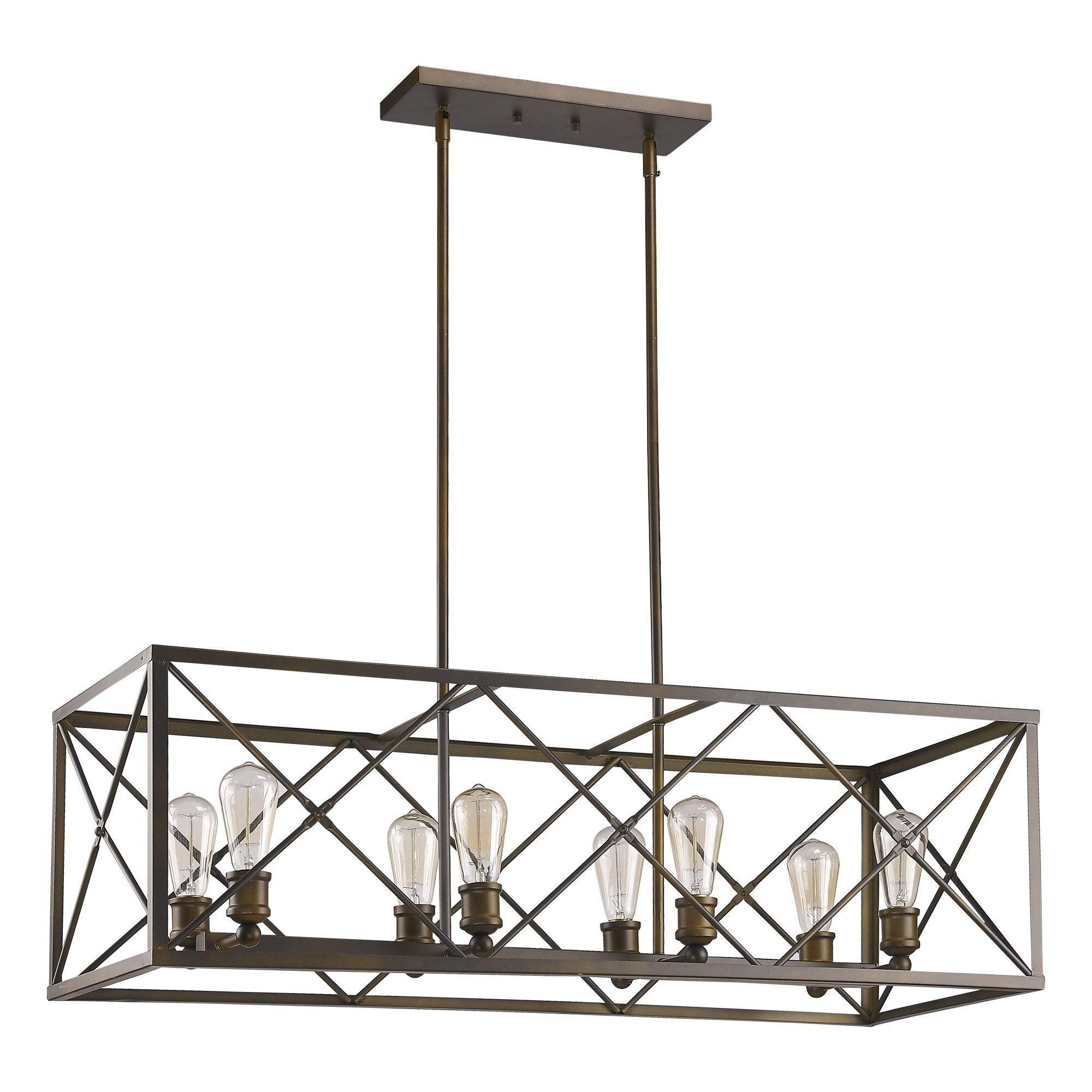Brooklyn 8-Light Oil-Rubbed Bronze Island Pendant With Metal Framework Shade - Image 3