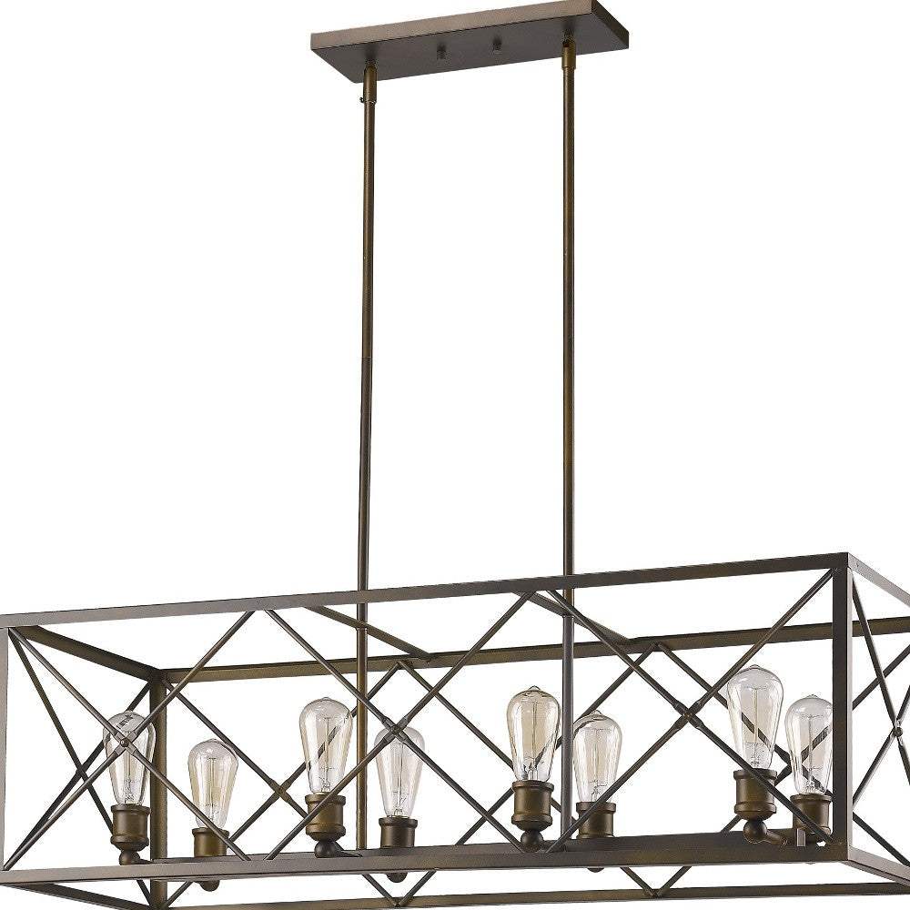 Brooklyn 8-Light Oil-Rubbed Bronze Island Pendant With Metal Framework Shade - Image 4