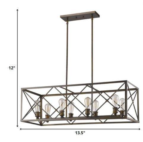 Brooklyn 8-Light Oil-Rubbed Bronze Island Pendant With Metal Framework Shade - Image 6