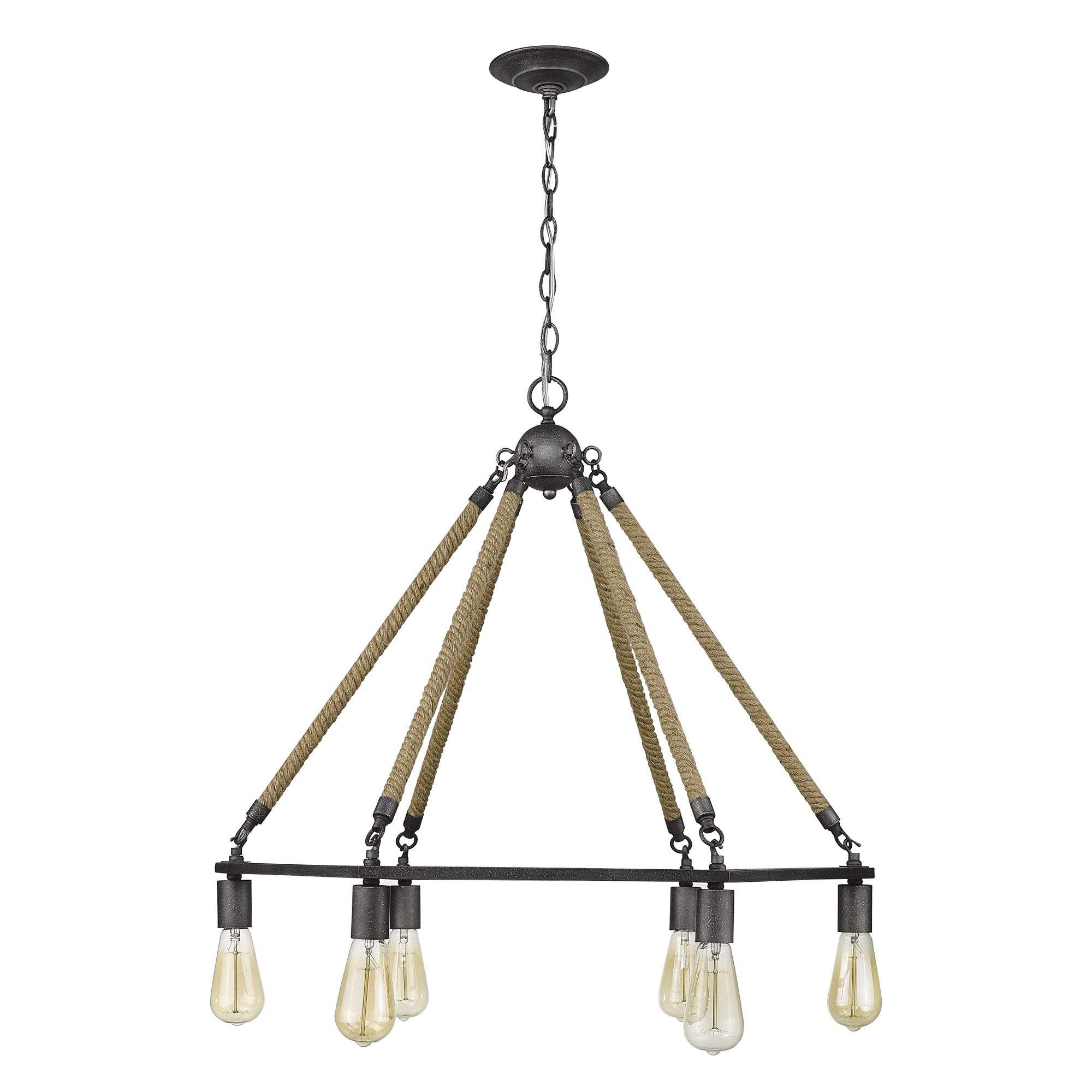 Brown and Black Six Light Metal Dimmable Chandelier - Image 4