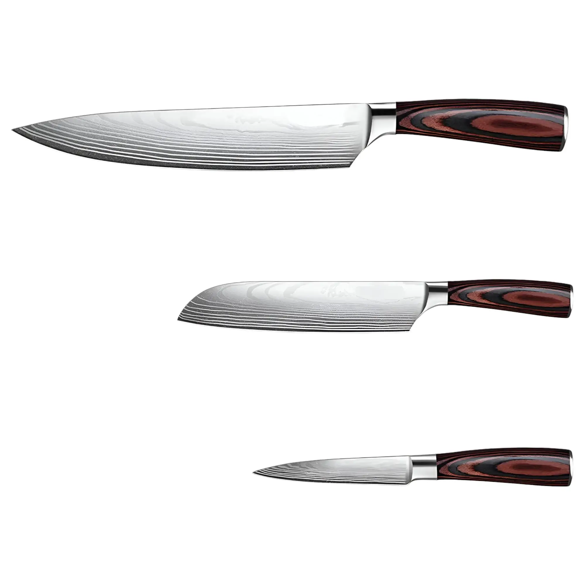 Brown and Black Stainless Steel And Wood Eight Piece Cutlery Set - Image 5