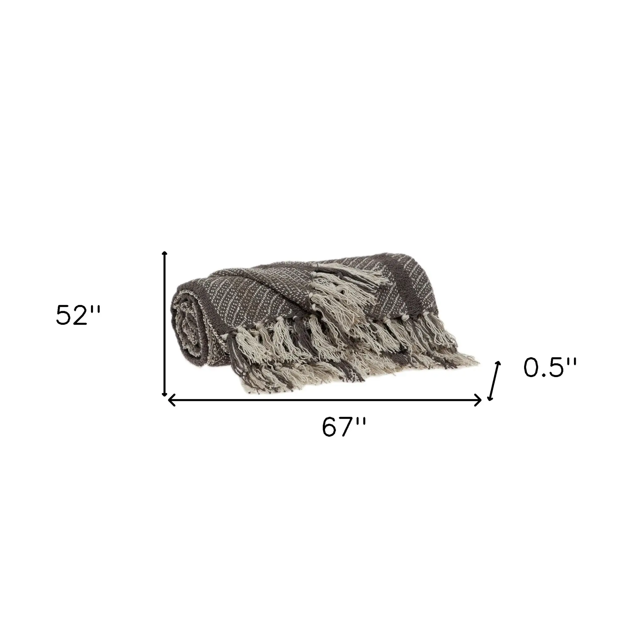 Brown and Taupe Striped Woven Handloom Throw - Image 8