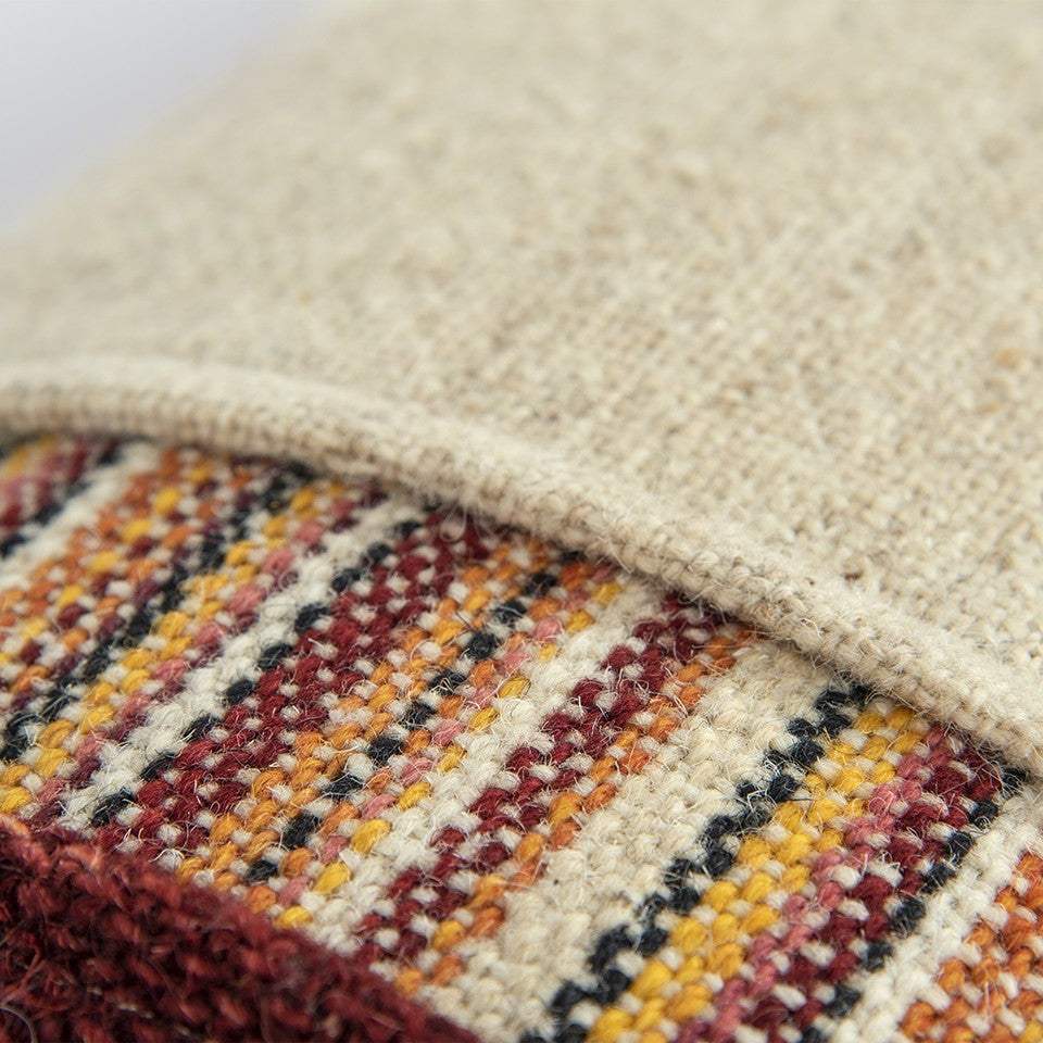 Brown Beige Color Blocked Lumbar Pillow - Image 4