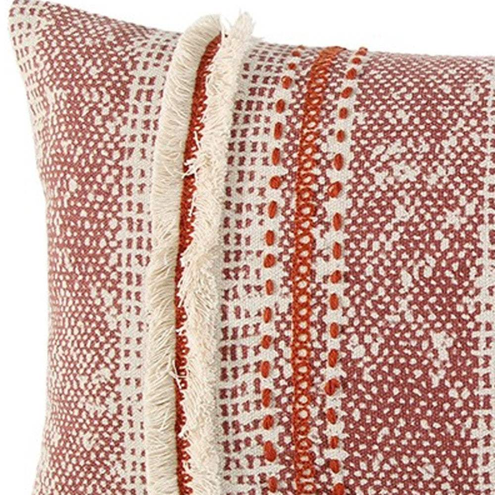 Brown Beige textural Bands Lumbar Pillow - Image 5