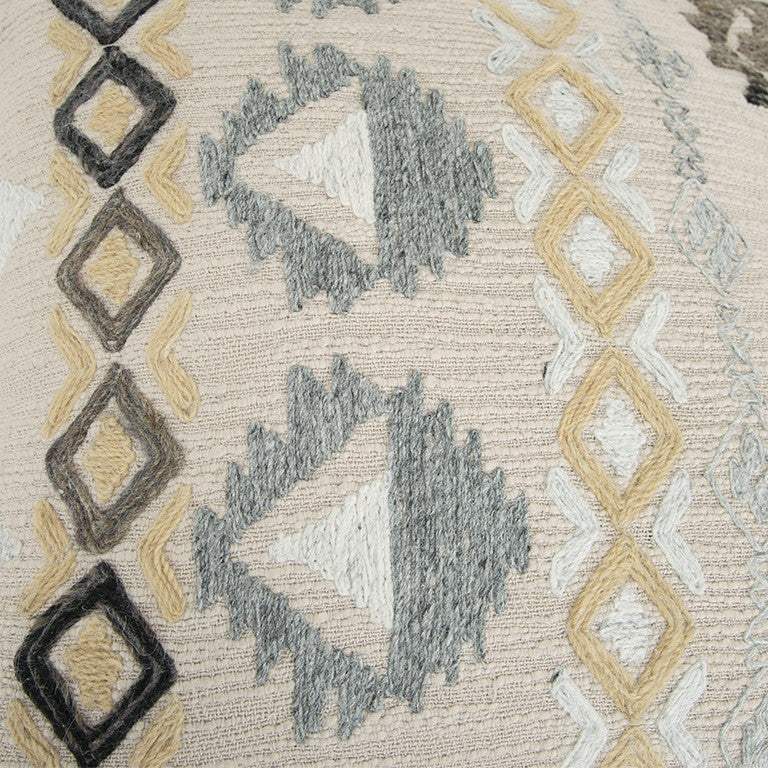 Brown Beige Tribal Embroidered Throw Pillow - Image 7