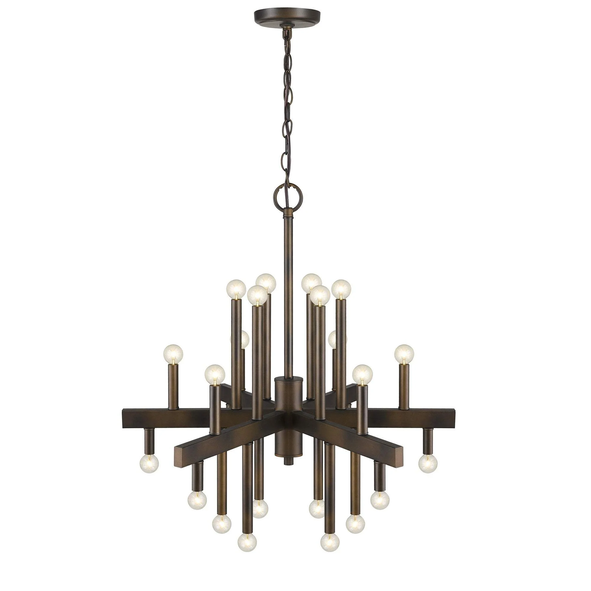 Brown Candle Style Multi Light Metal Dimmable Chandelier - Image 3