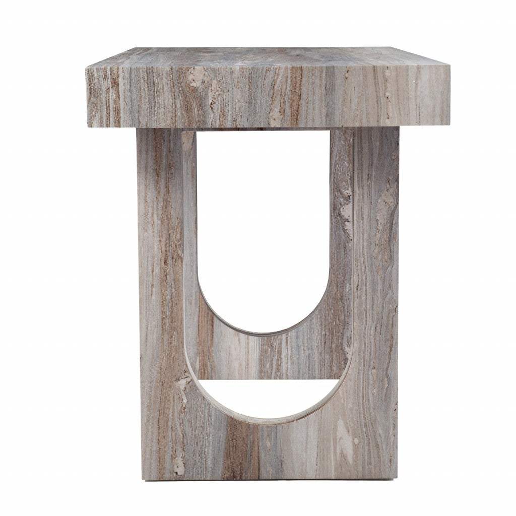 Brown Faux Marble Writing Desk - Image 4