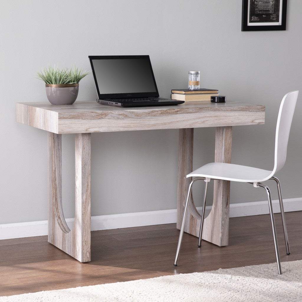 Brown Faux Marble Writing Desk - Image 7
