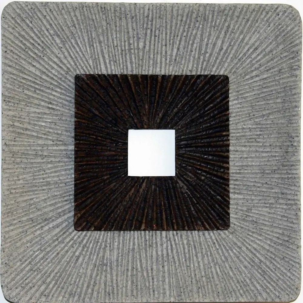 Brown & Gray Square Ribbed Minimalistic Wall Art - Image 4
