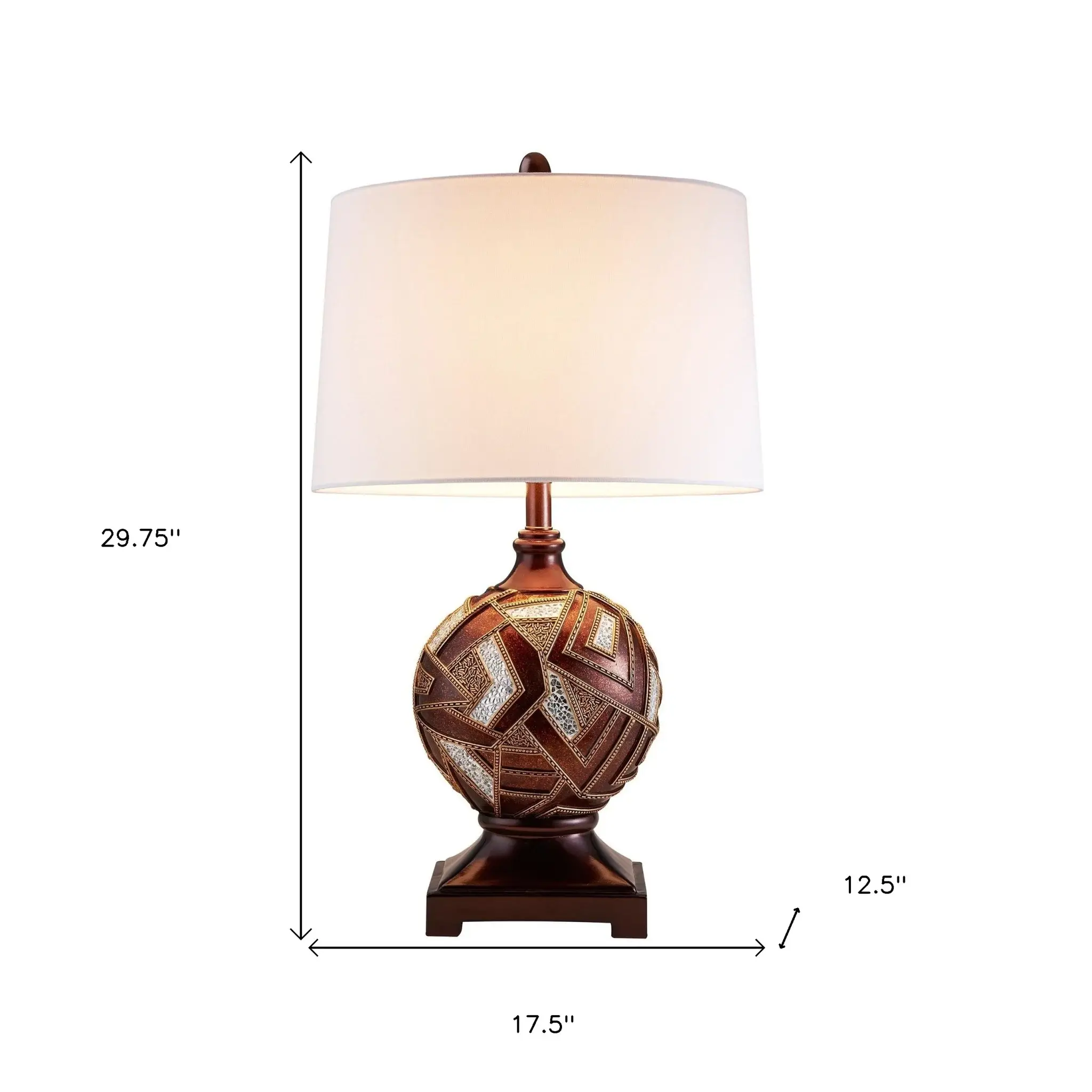 Brown Metallic Mosaic Design Table Lamp - Image 5