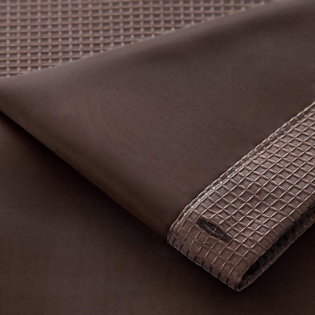 Brown Modern Grid Shower Curtain and Liner Set - Image 6
