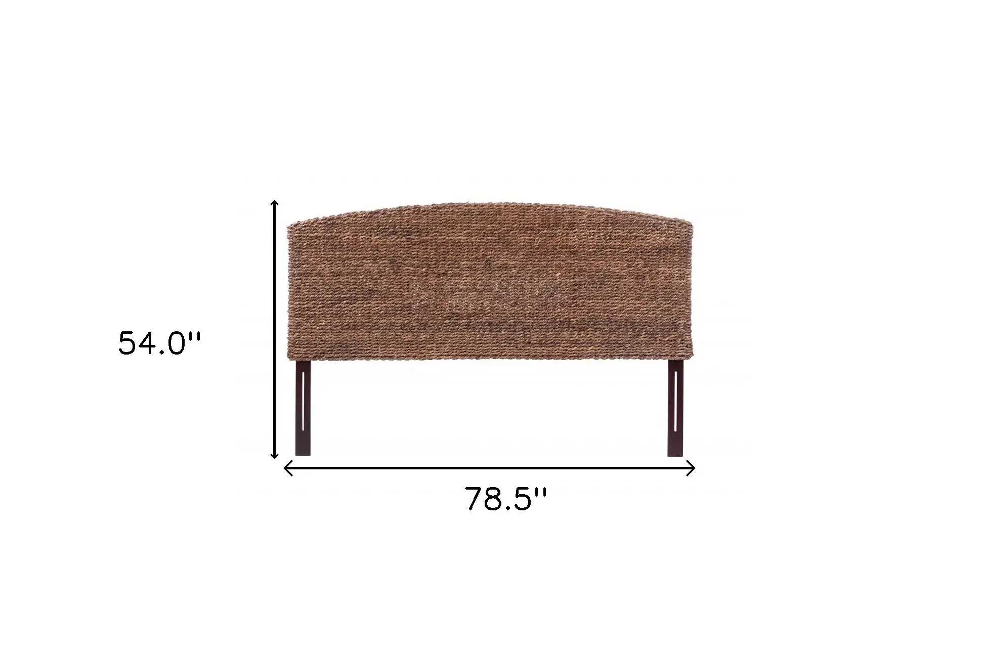 Brown Natural and Rustic Woven Banana Leaf Curved King Size Headboard - Image 7