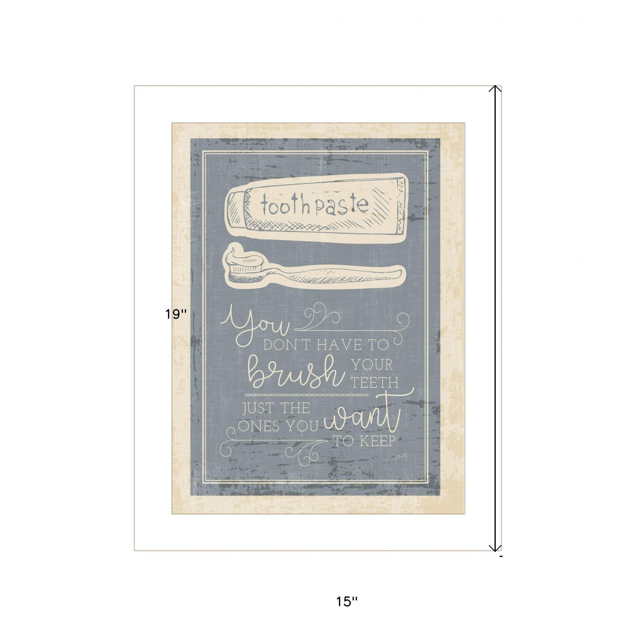 Brush Teeth 1 White Framed Print Wall Art - Image 5