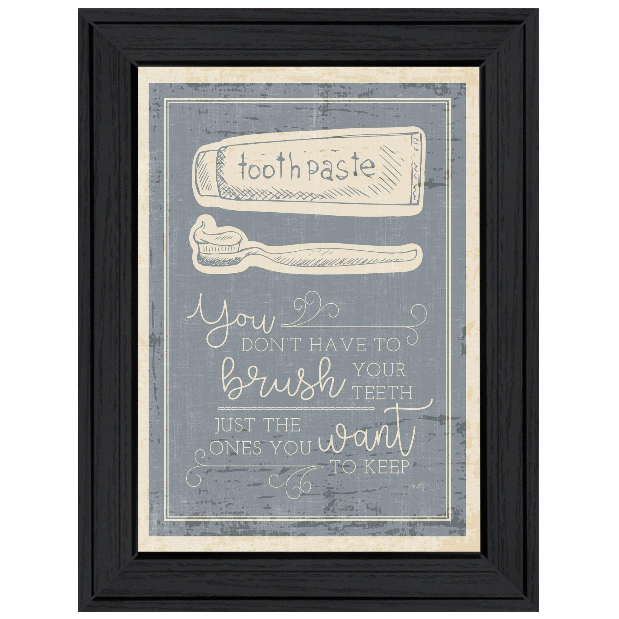 Brush Teeth 3 Black Framed Print Wall Art - Image 2