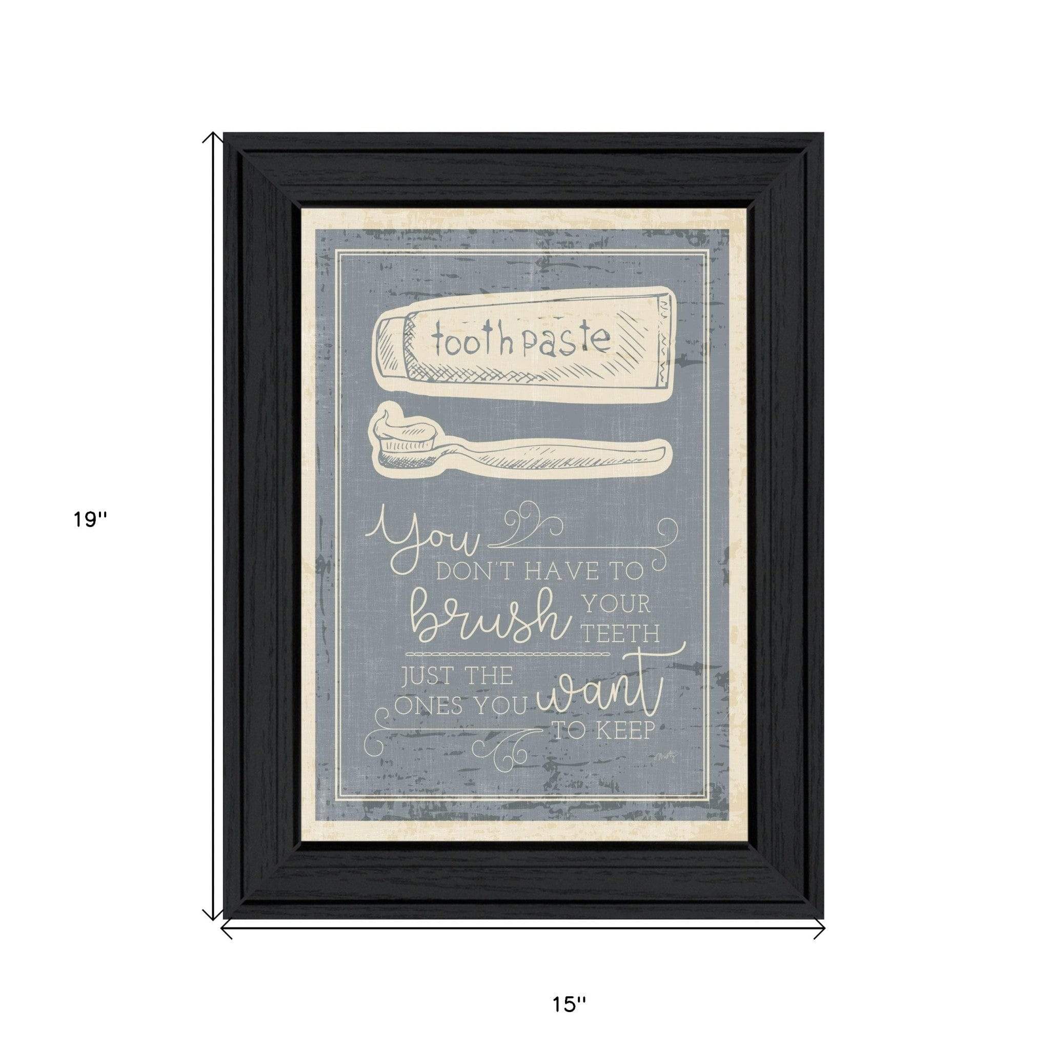 Brush Teeth 3 Black Framed Print Wall Art - Image 5